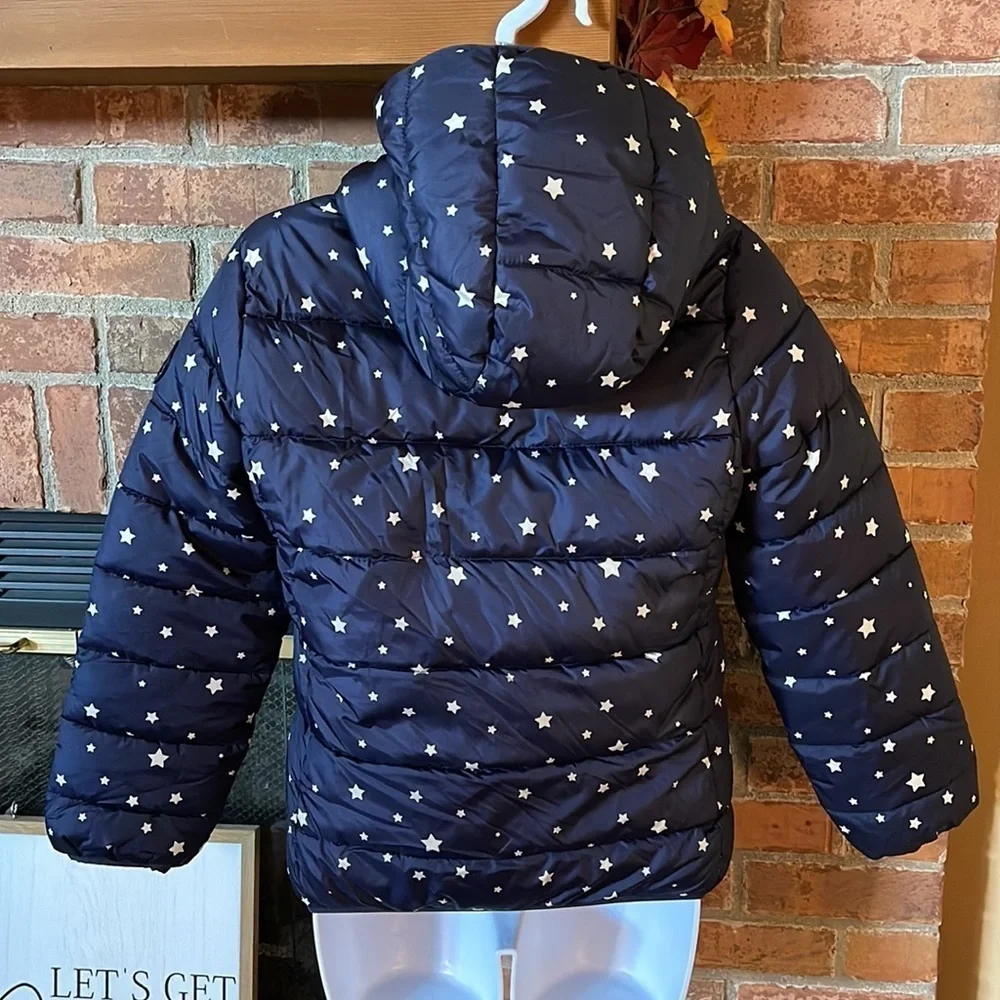 Gap Kids Navy Blue White Stars Heavy Winter Coat